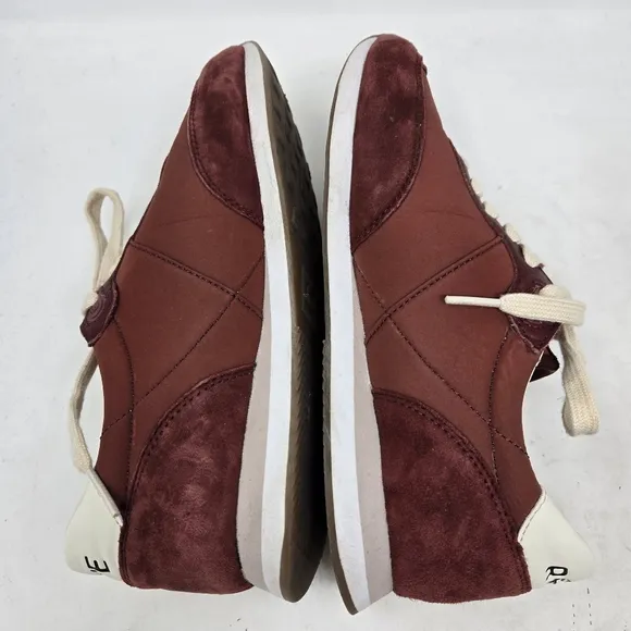 SAM EDELMAN Tori Trainer Burgundy and Cream Sneakers Size 7.5
