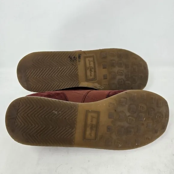 SAM EDELMAN Tori Trainer Burgundy and Cream Sneakers Size 7.5
