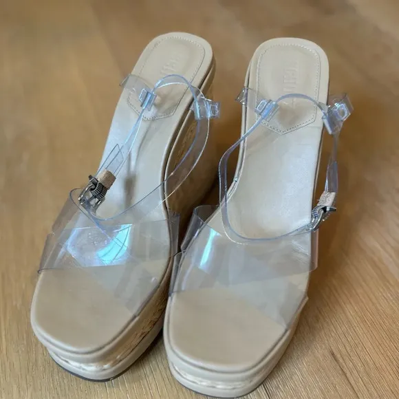 Schutz women’s Caryne transparent wedge sandal