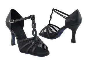 SERA1692 Black Leather & Black Mesh