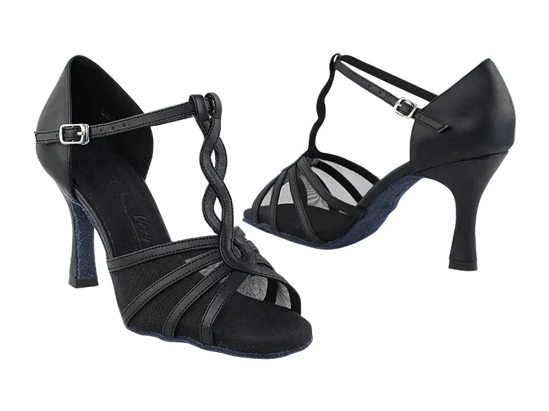 SERA1692 Black Leather & Black Mesh