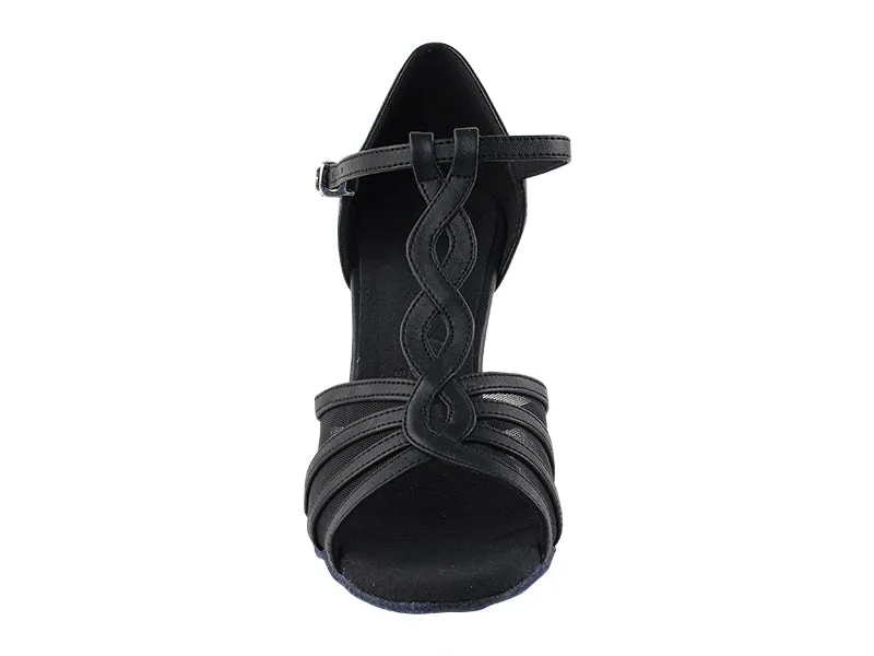 SERA1692 Black Leather & Black Mesh