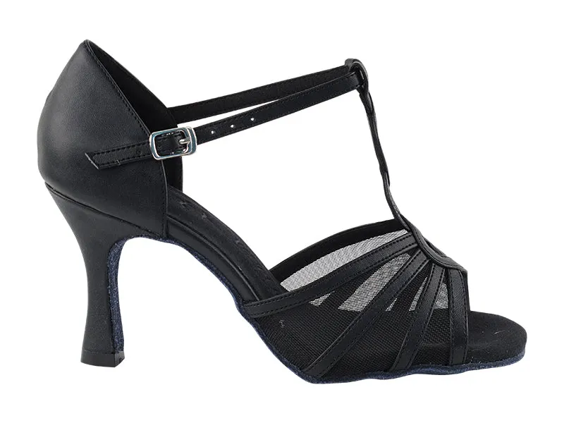 SERA1692 Black Leather & Black Mesh