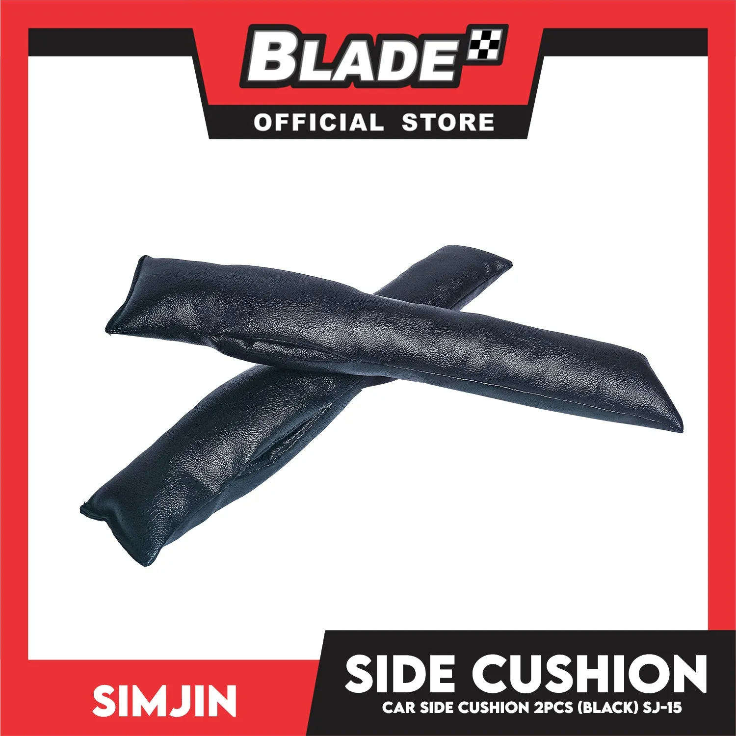 Simjin Side Cushion 9cm x 46cm SJ-15 Set Of 2pcs (Black) Memory Foam And Breathable Cushion, Comfortable Ergonomic Design, Car Side Pillow
