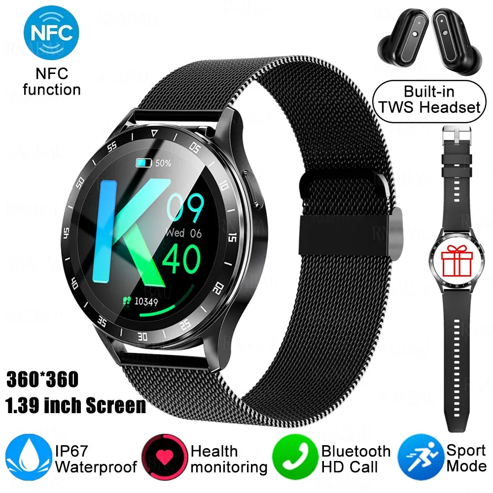 Smart 2 in 1 Watch with TWS Bluetooth Earbuds