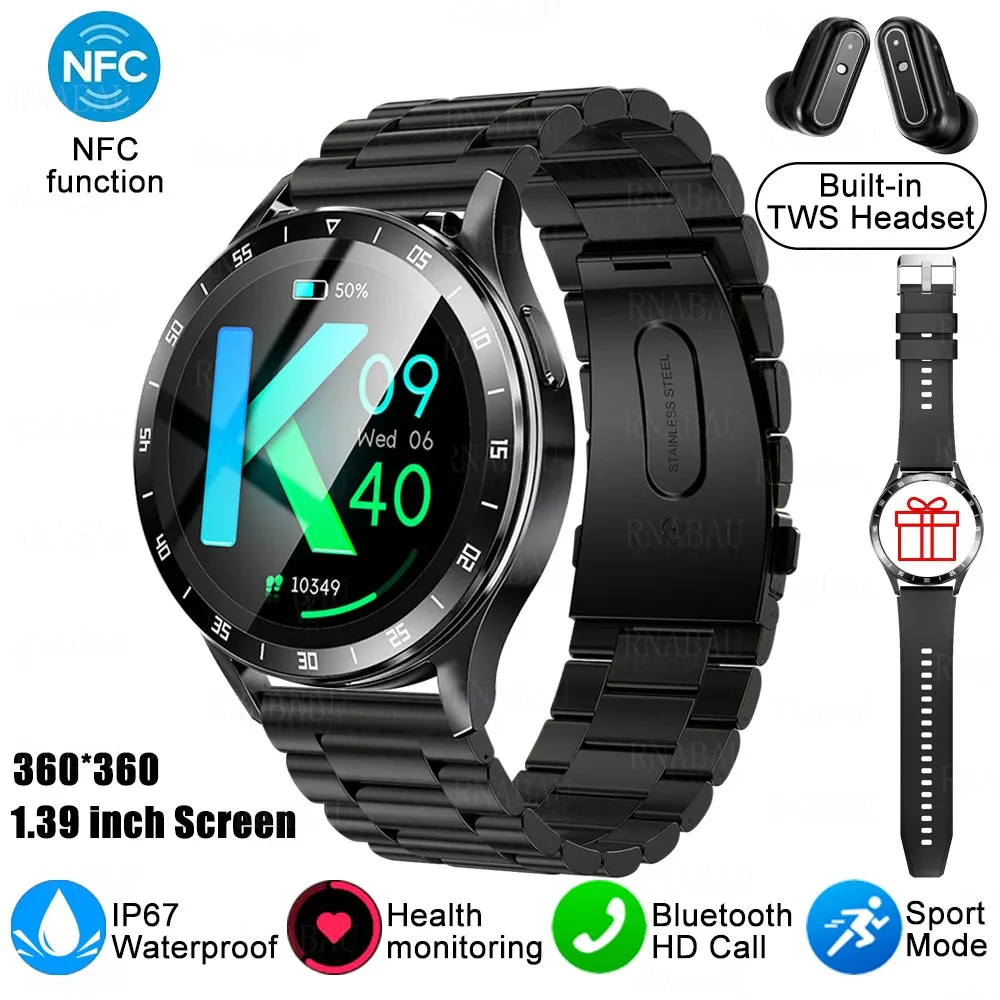 Smart 2 in 1 Watch with TWS Bluetooth Earbuds