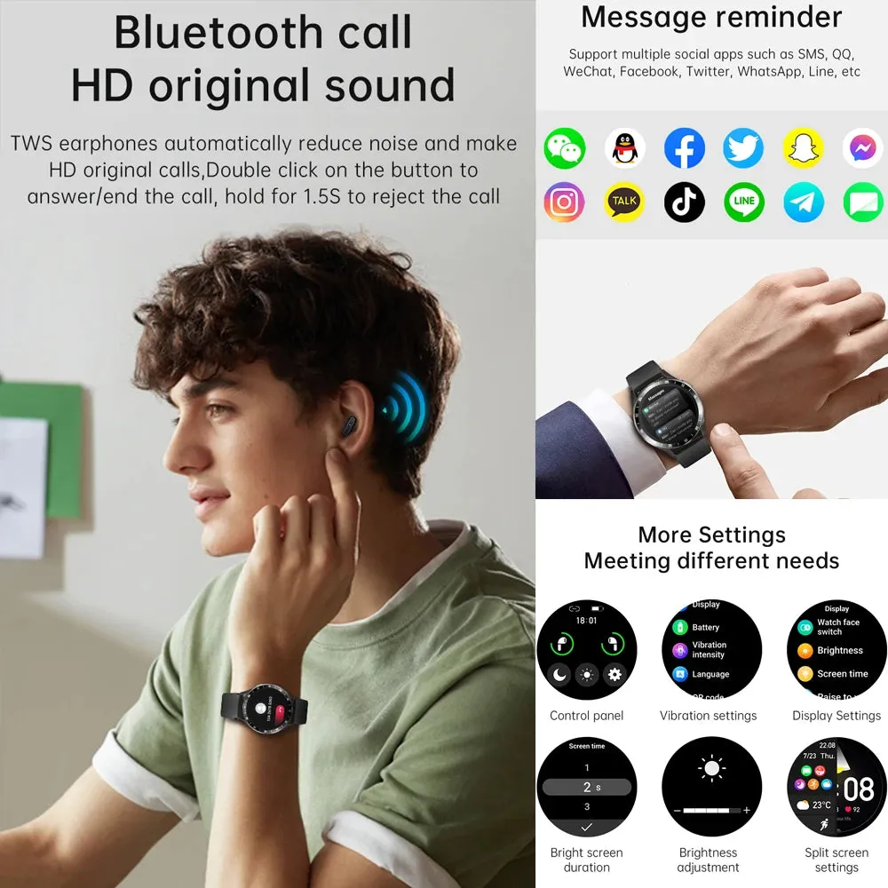 Smart 2 in 1 Watch with TWS Bluetooth Earbuds