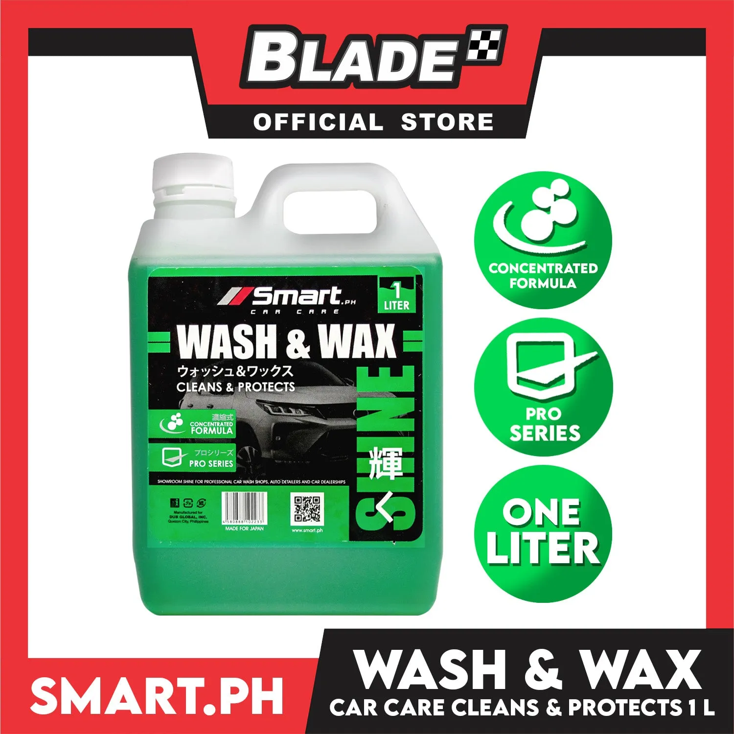 Smart Car Care Wash & Wax 1 Liter Cleans & Protects your Vehicle from Dirts, Grimes and Dusts