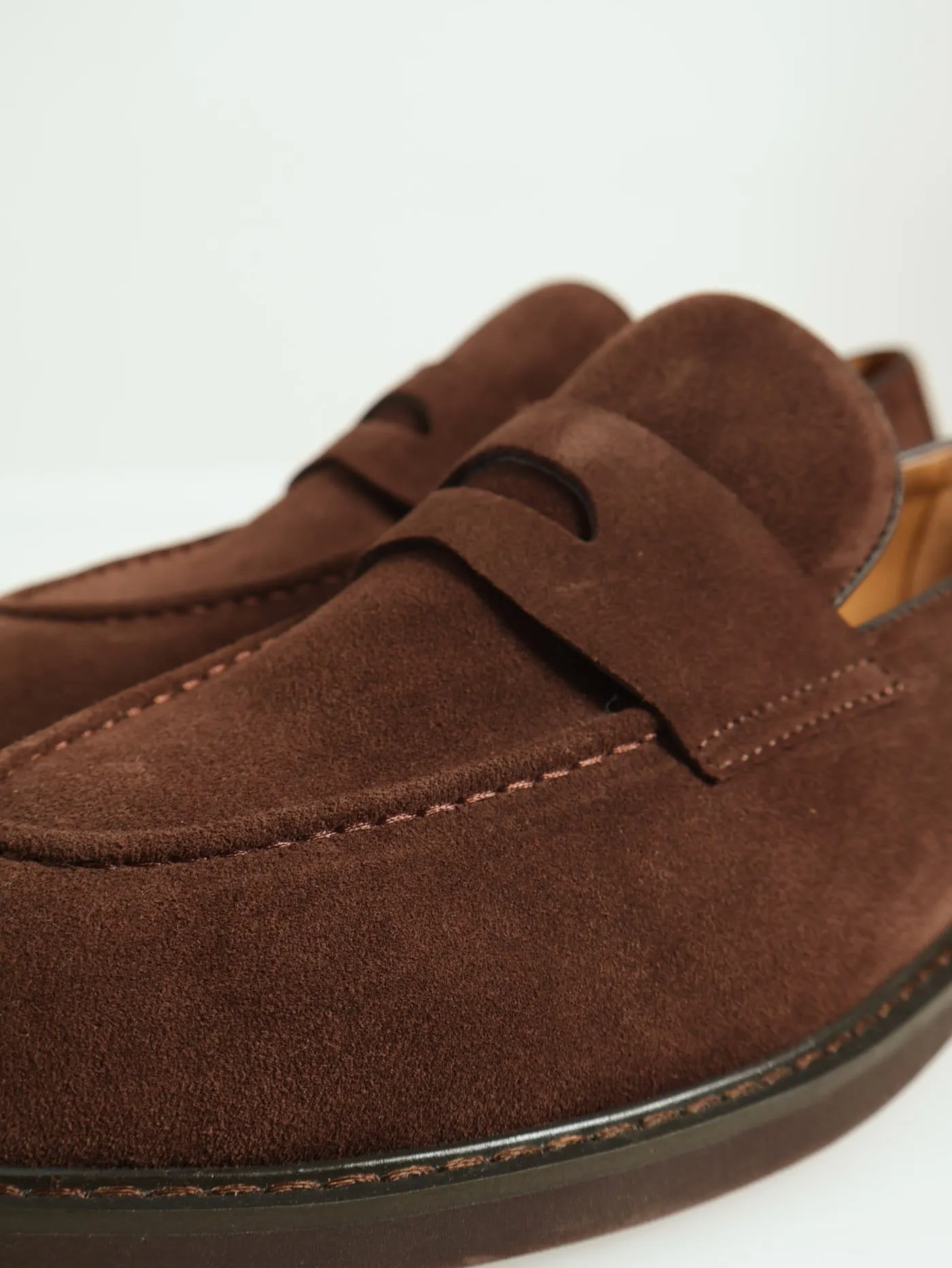 Smart Casual Suede Penny Mocc Loafer - Chocolate