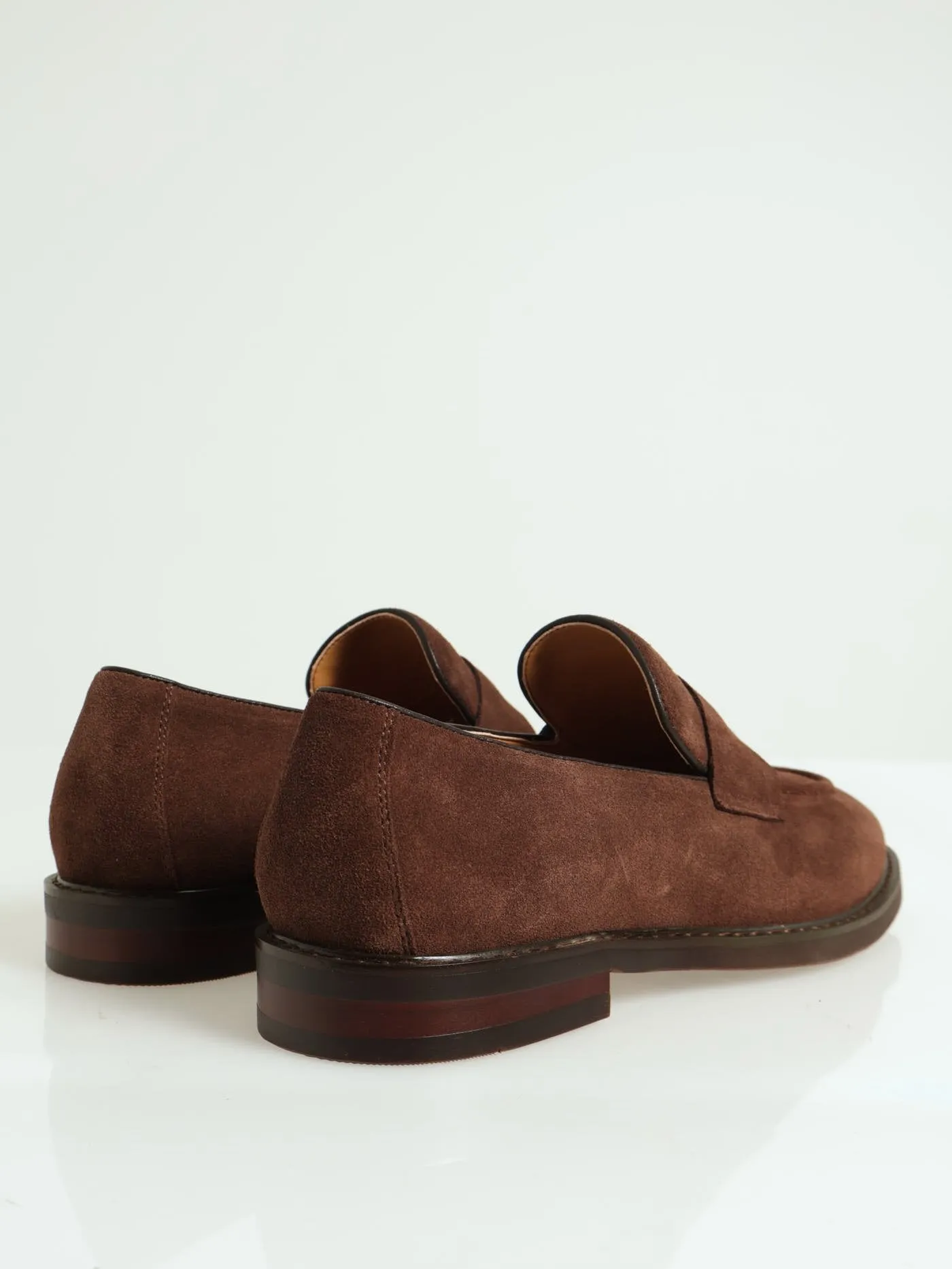Smart Casual Suede Penny Mocc Loafer - Chocolate