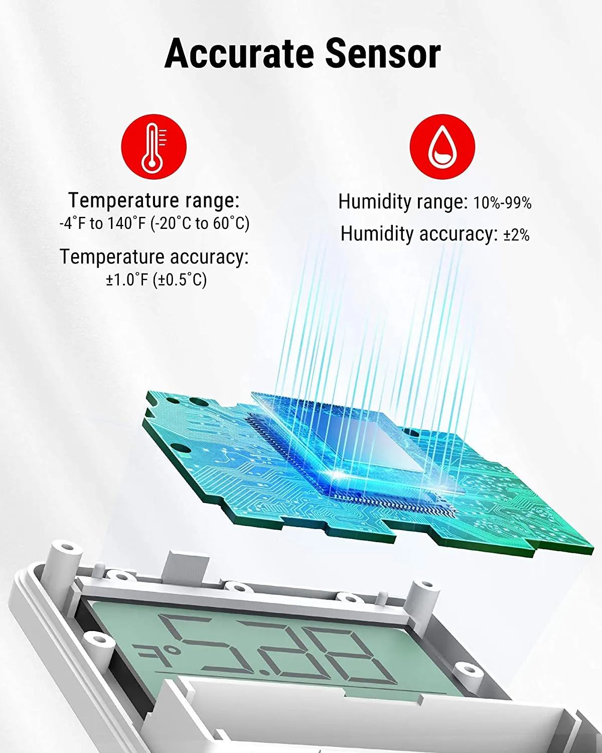 Smart Home Thermometer Thermopro TP357 Bluetooth Indoor Hygrometer App Alert