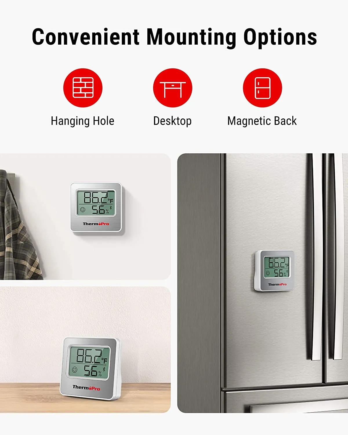 Smart Home Thermometer Thermopro TP357 Bluetooth Indoor Hygrometer App Alert