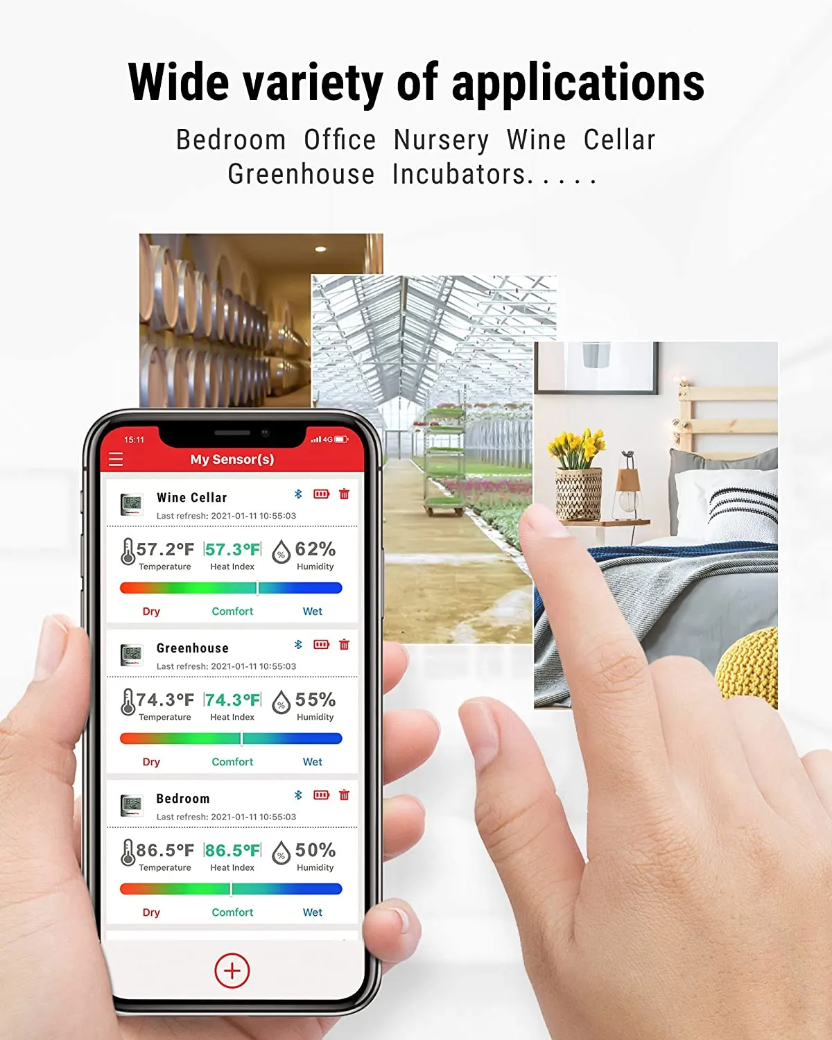 Smart Home Thermometer Thermopro TP357 Bluetooth Indoor Hygrometer App Alert