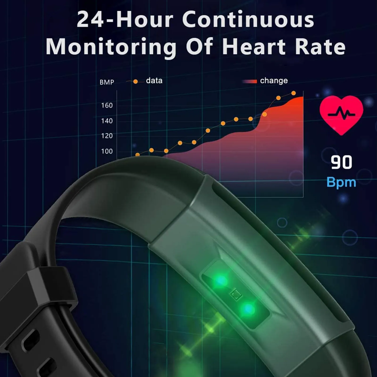 Smart sport bracelet with blood pressure heart rate sleep monitor