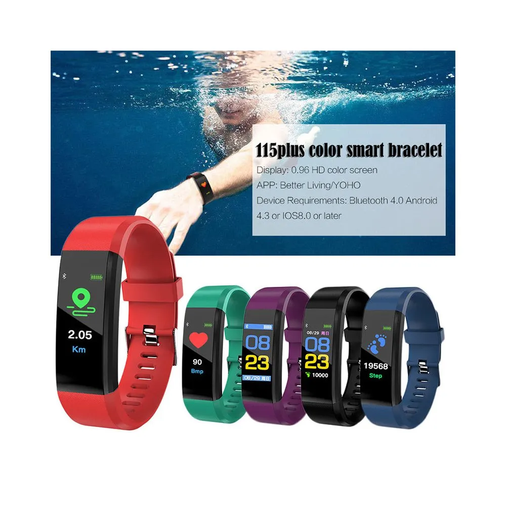 Smart Watch Fitness Tracker Heart Rate Blood Pressure Monitor -Black