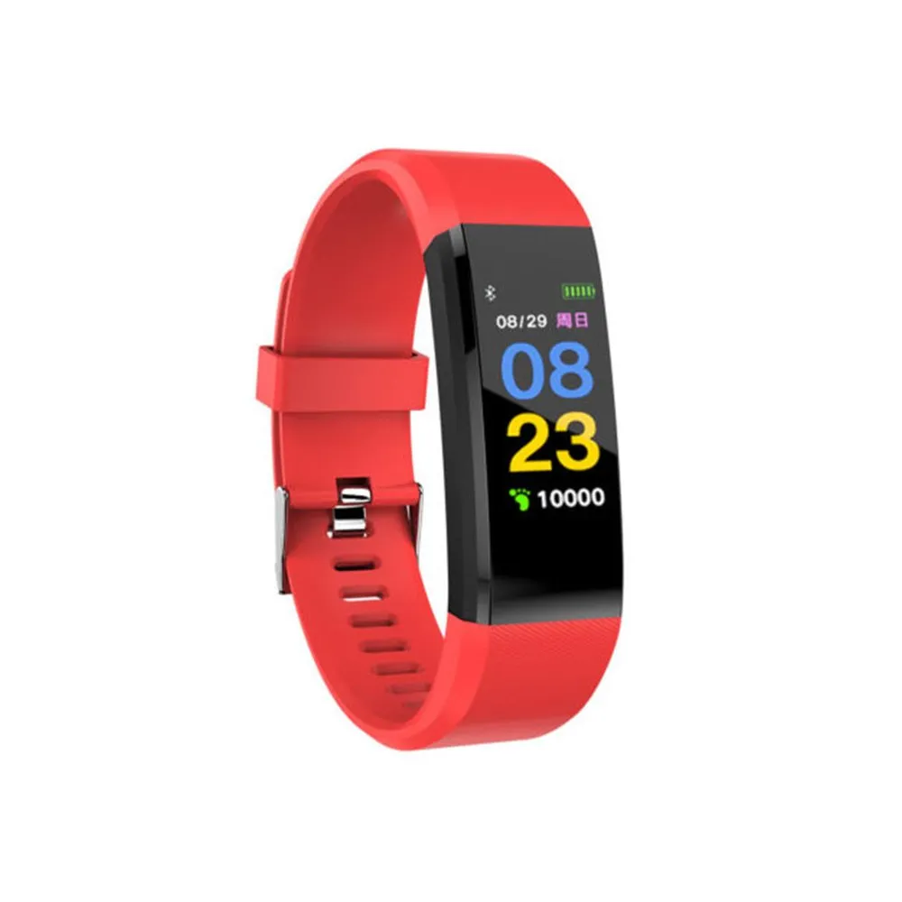Smart Watch Fitness Tracker Heart Rate Blood Pressure Monitor - Red