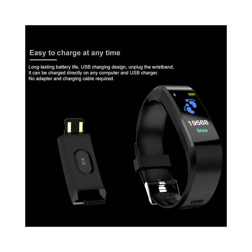 Smart Watch Fitness Tracker Heart Rate Blood Pressure Monitor - Red