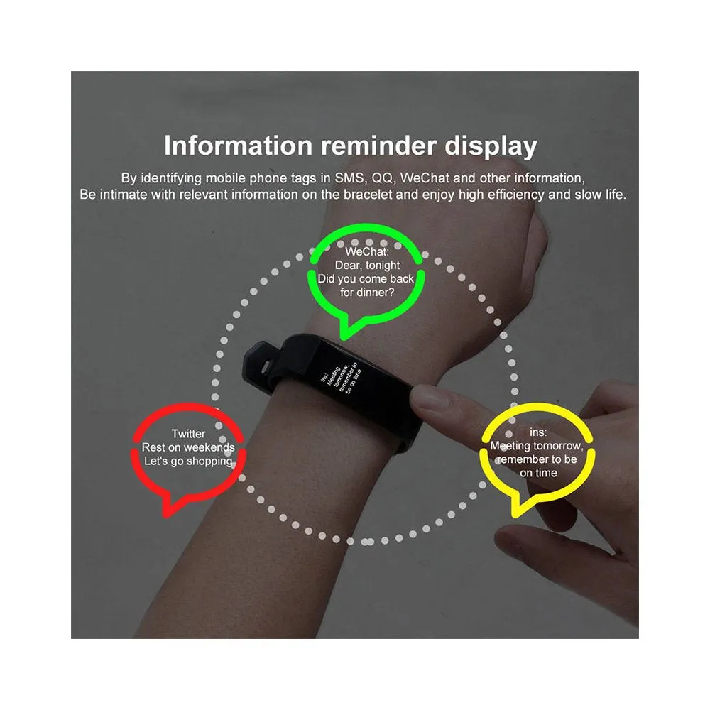 Smart Watch Fitness Tracker Heart Rate Blood Pressure Monitor - Red