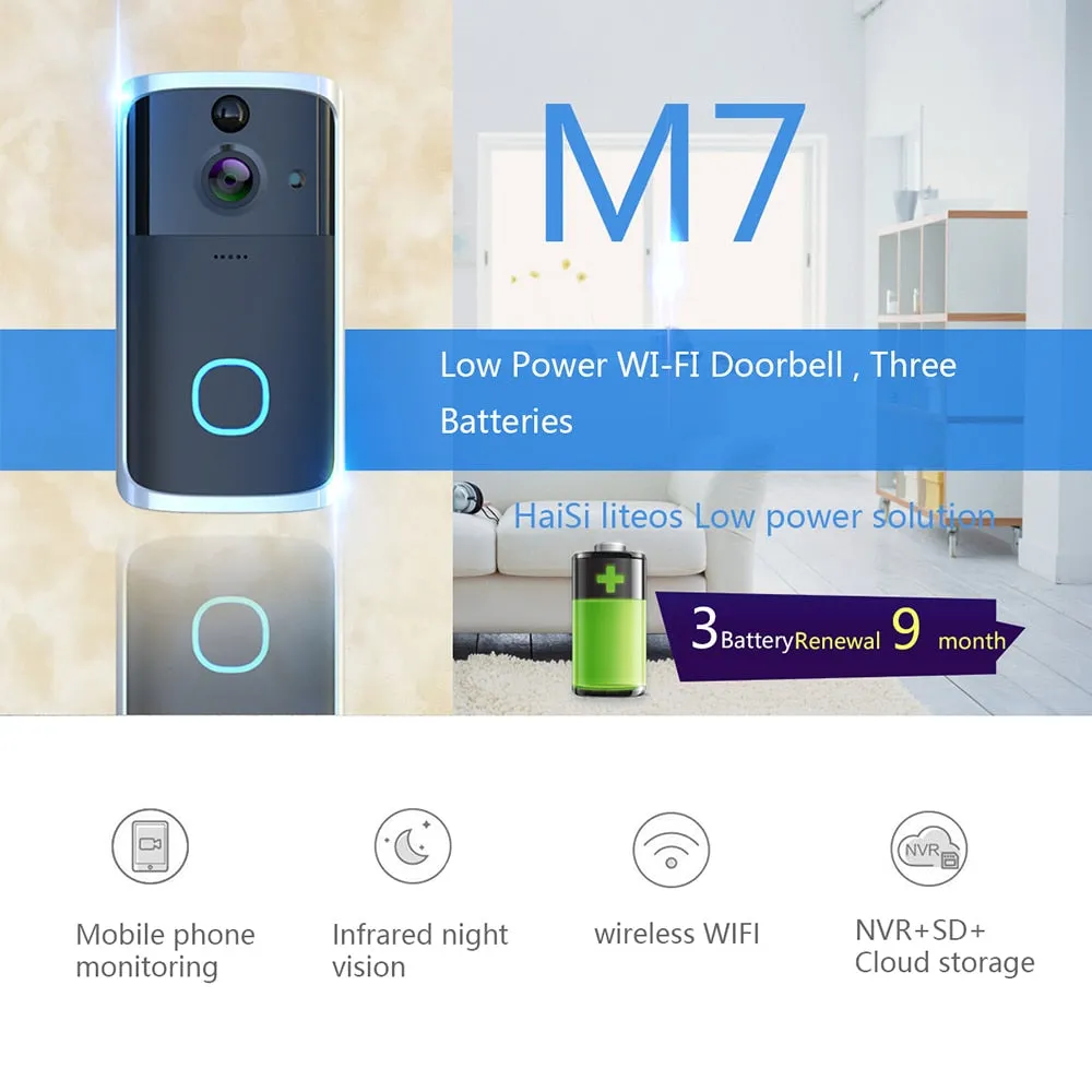 Smart Wireless Video Doorbell Camera Home Security Monitor