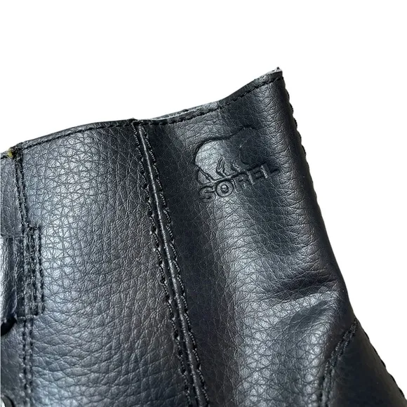 SOREL Joan of Arctic Wedge Chelsea Boots Black Girl's Size 3