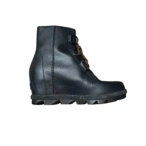 SOREL Joan of Arctic Wedge Chelsea Boots Black Girl's Size 3