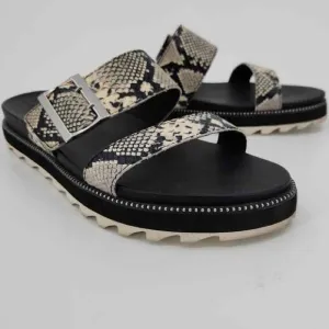 Sorel Roaming snake print slide sandle