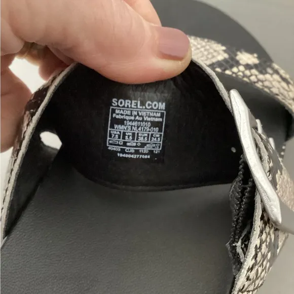 Sorel Roaming snake print slide sandle
