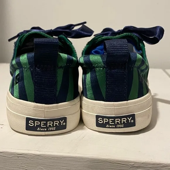 {Sperry} top-slider crust vibe varsity stripe satin sneaker