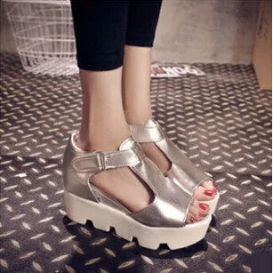 SUMMER STYLE Platform Sandals Shoes Women High Heel Casual Shoes Open Toe Platform Gladiator Trifle Sandals Women Shoes