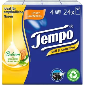 Tempo Soft & Sensitive PlusTissues (Taschentucher ) -24 Pack