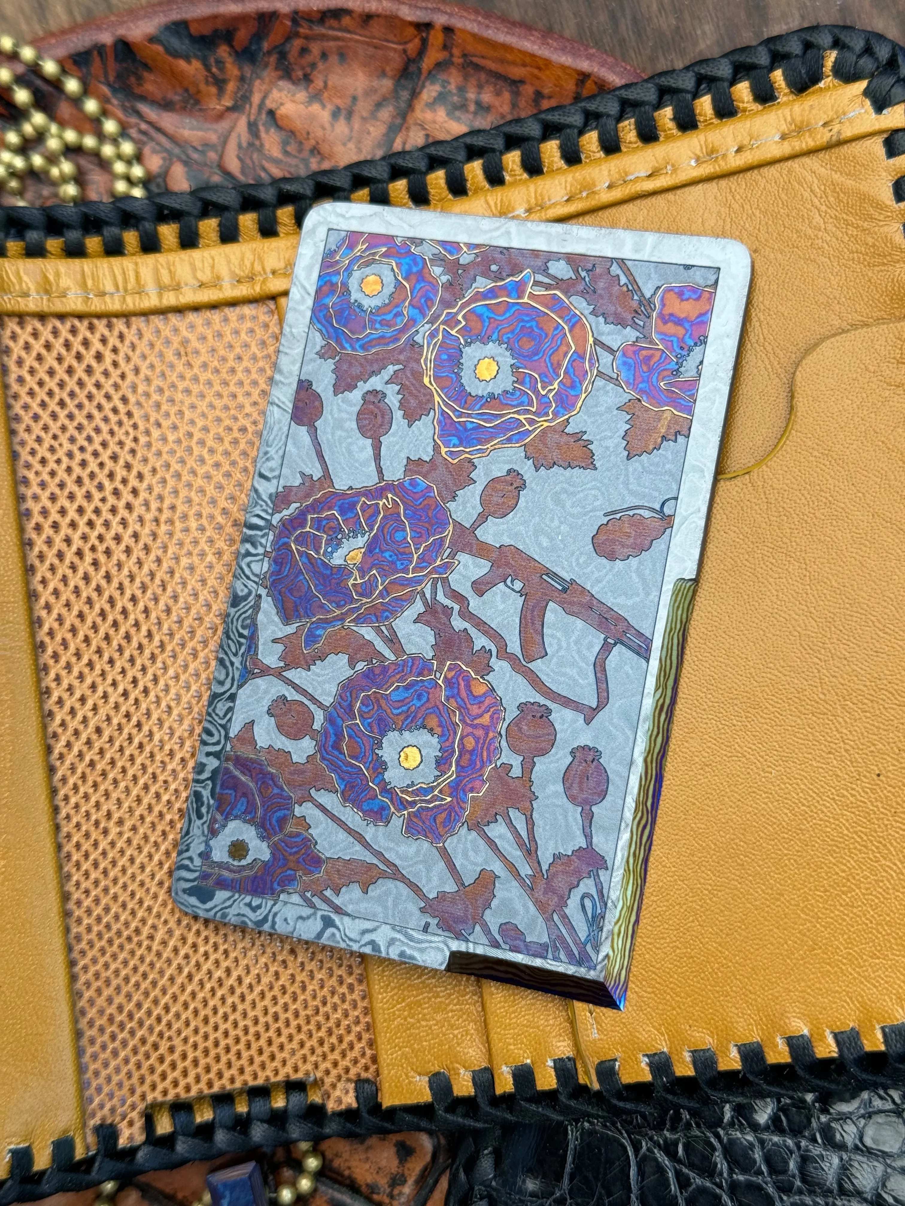Timascus “Poppies of War " Cutting Card™