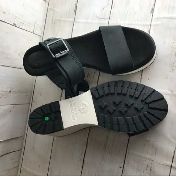 Timberland Women's Koralyn 2 Band Wedge Scandal Black Size 10
