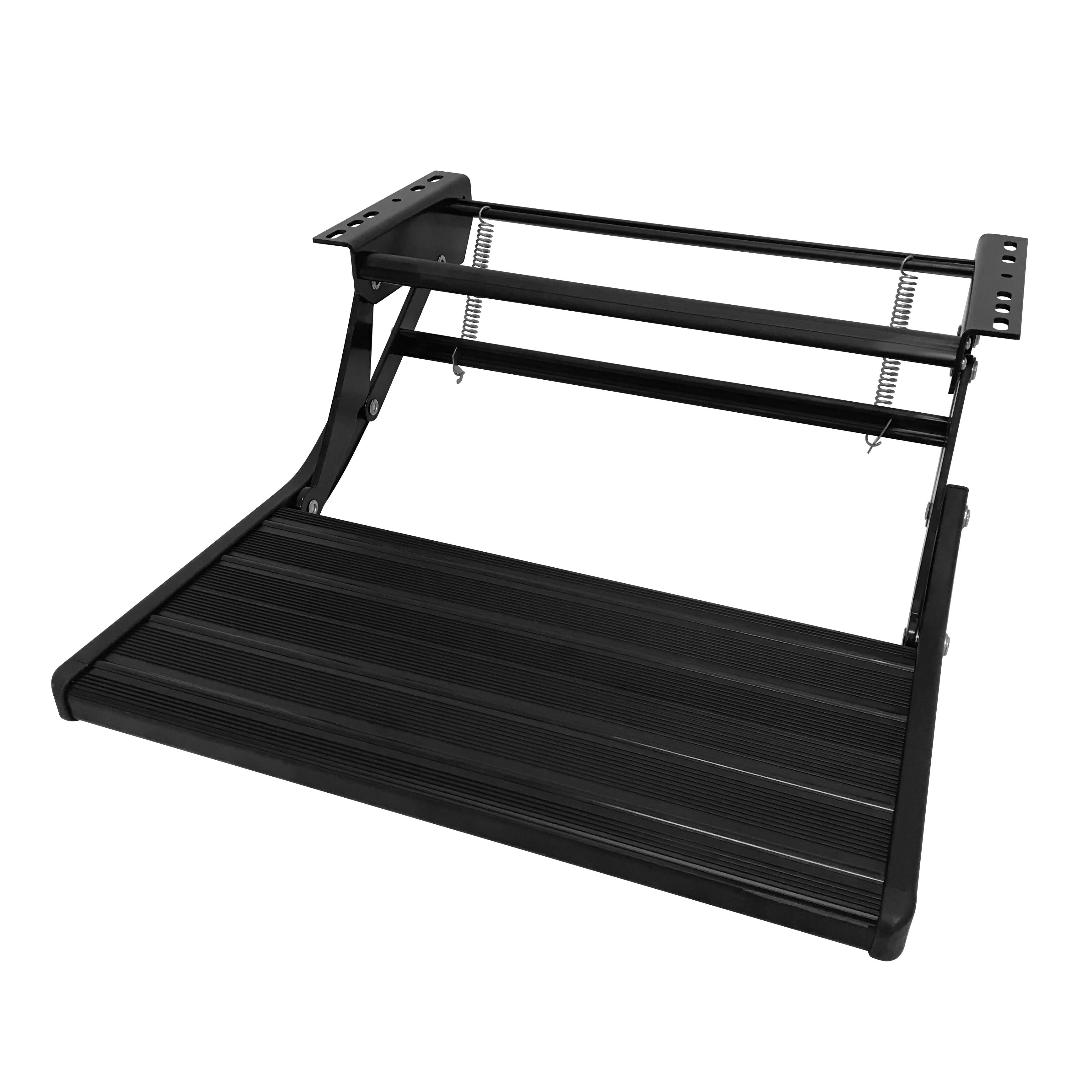 TRA - Caravan Drop Down Single Step Black - LED Option Available