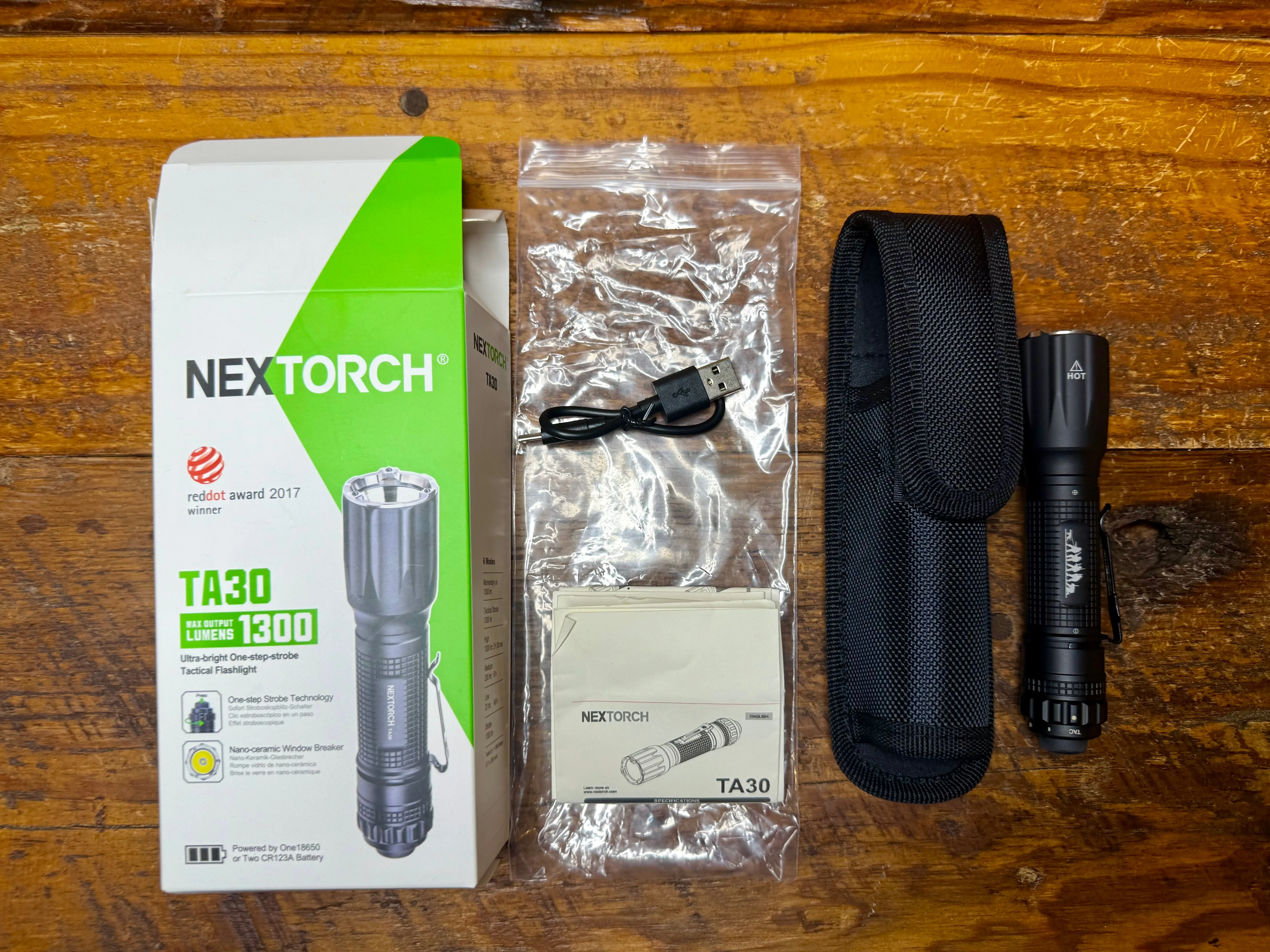 Tracker School Torch-Tactical 1300 Lumen Compact Flashlight