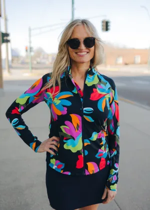 Tribal Mock Neck Cardigan