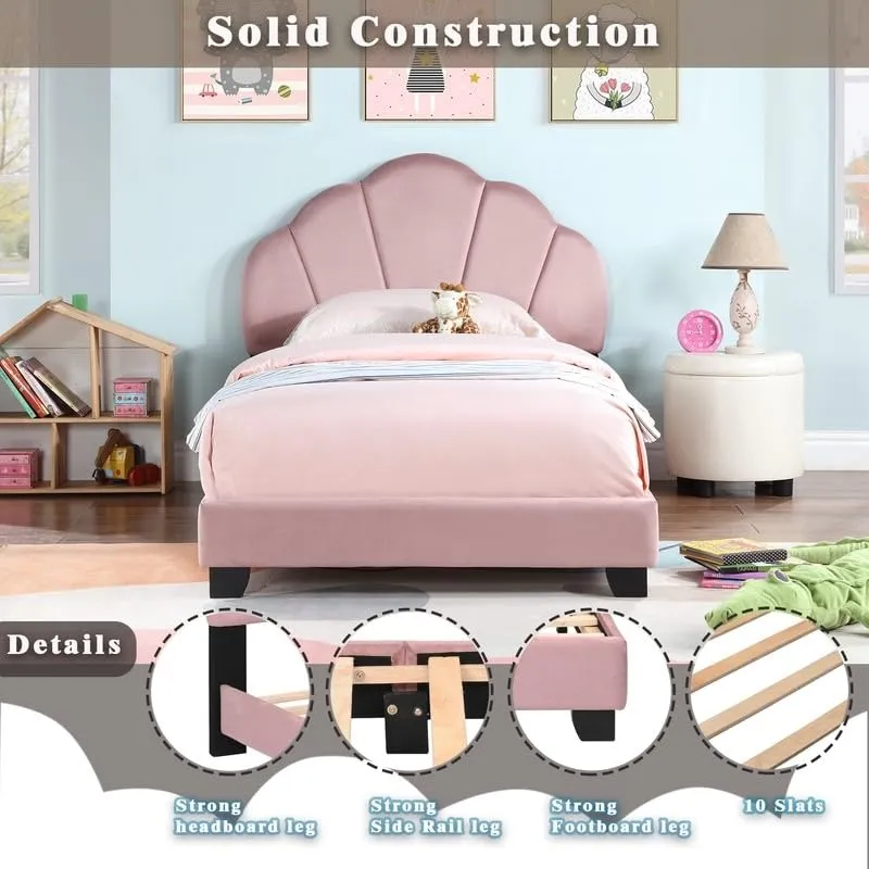 Twin Size Bear Design Upholstered Platform Bed Great Transition for
