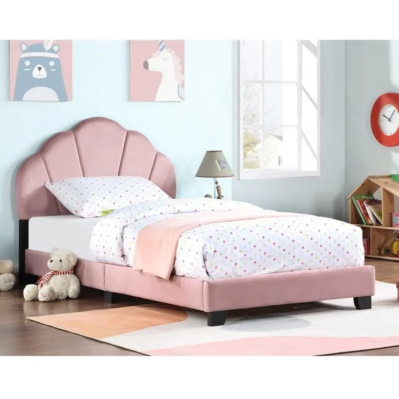 Twin Size Bear Design Upholstered Platform Bed Great Transition for