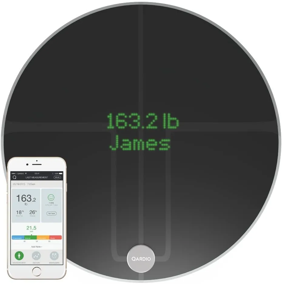 Very Light Use includes box! Amazing Heavy Duty QardioBase 2 Wi-Fi Smart Scale Body Analyzer - Black! Measures Weight; BMI; Body Fat; Water Percentage; Muscle Mass; Bone Mass! Retails $226 w/tax!