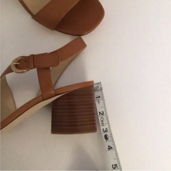 Via Spiga Caramel Tan Block Heel Sandals Sz 9M