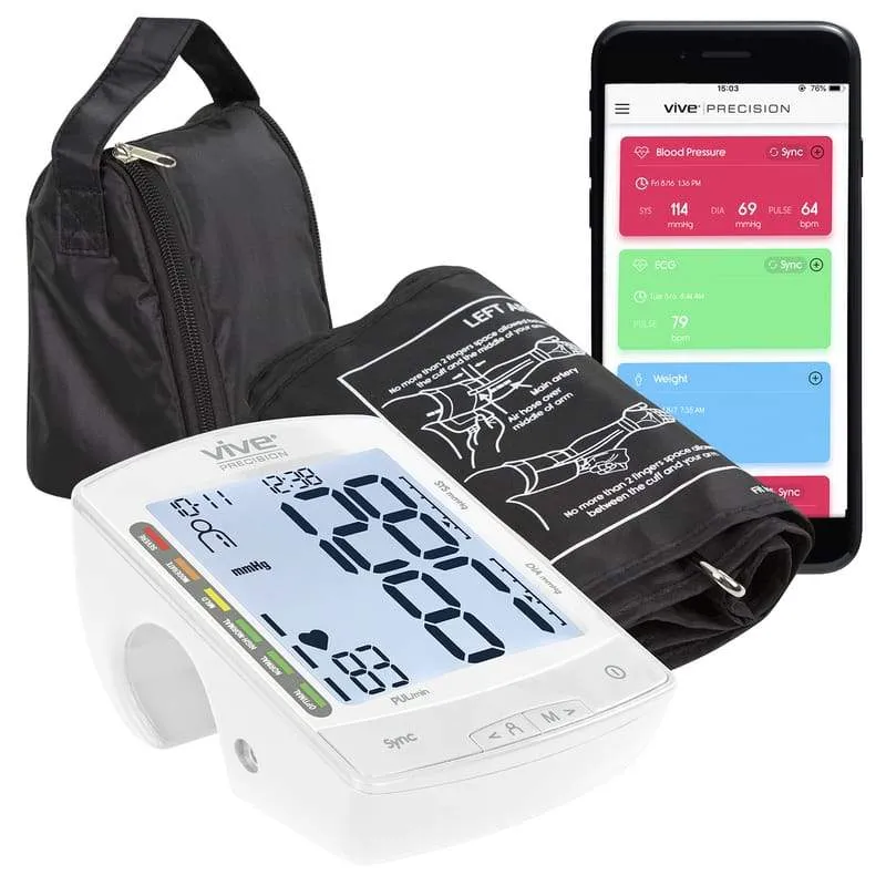 Vive Precision Blood Pressure Monitor Compatible with Smart Devices