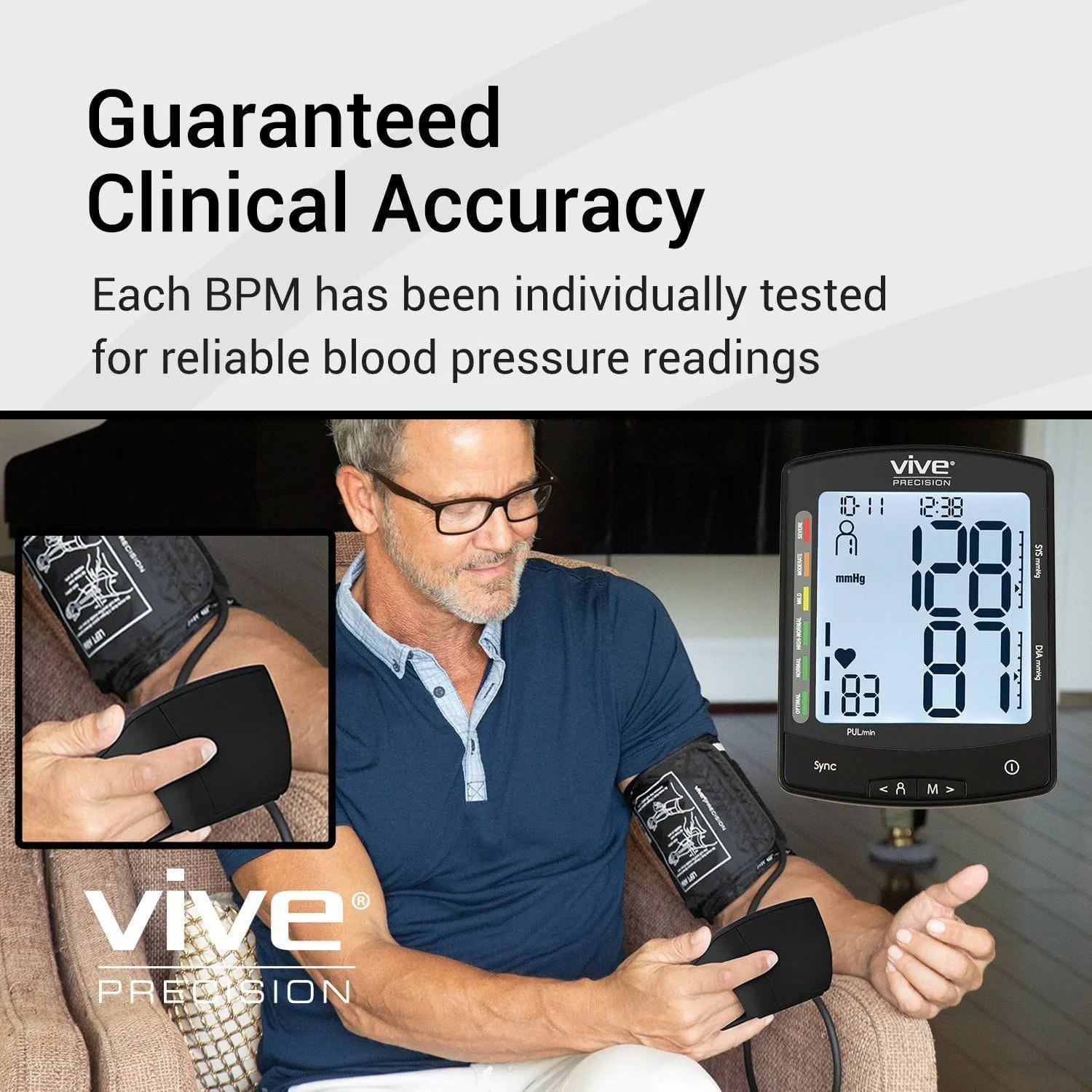 Vive Precision Blood Pressure Monitor Compatible with Smart Devices