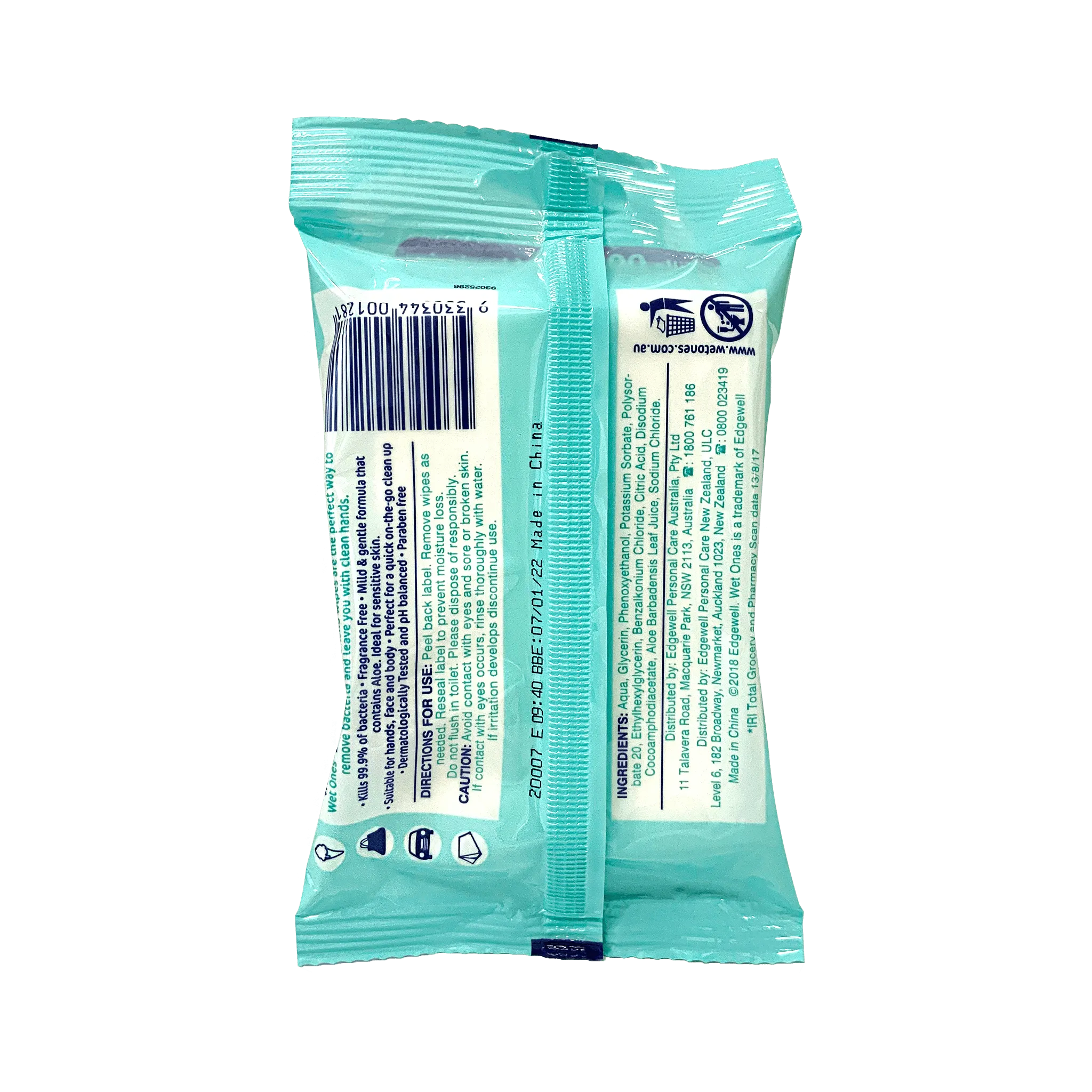 Wet Ones Be Gentle Sensitive Wipes 15 Pack