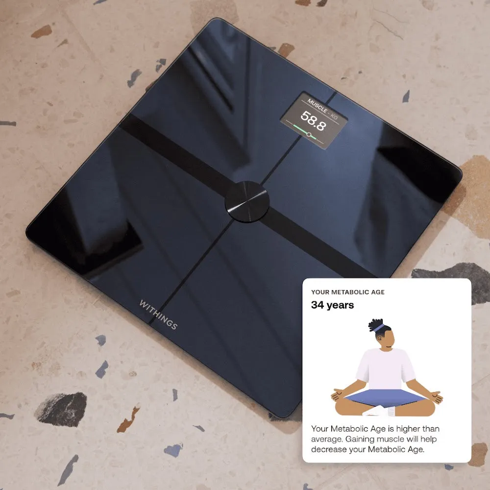 Withings Body Smart, body comp, heart rate Blk