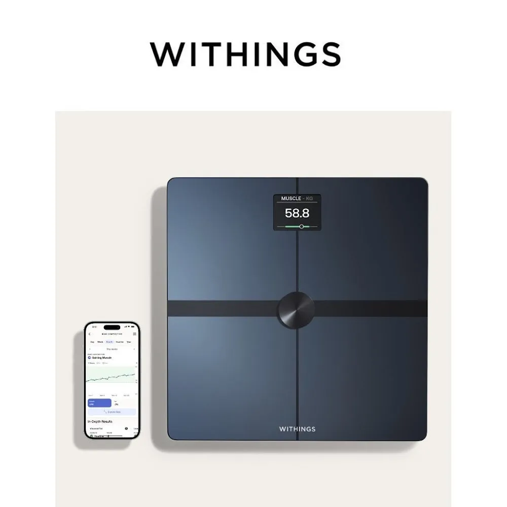 Withings Body Smart, body comp, heart rate Blk